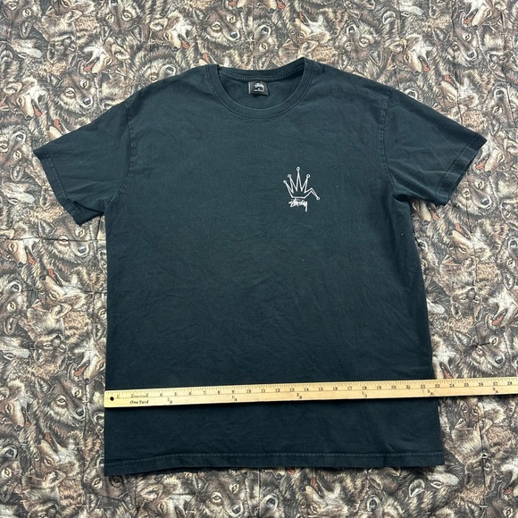 Early 2000s Stussy Big Crown Logo Black Tee - Picture 1 of 4